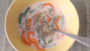 Омлет со стручковой фасолью и перцем