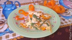 Омлет со стручковой фасолью и перцем