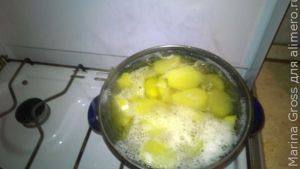 Воздушное пюре с обжаренным луком и укропом