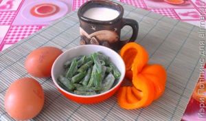 Омлет со стручковой фасолью и перцем