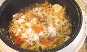 Овощное рагу с мясом в мультиварке