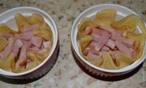 Завтрак в корзинках из блинов