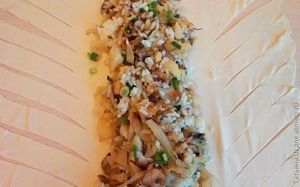 Пирог с рисом и грибами