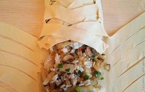 Пирог с рисом и грибами