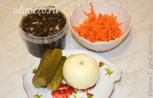 салат из морской капусты с корейской морковью