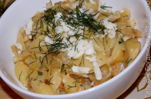 Макароны с овощами и сыром