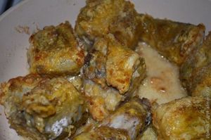 минтай, жареный с карри