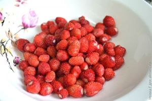 молочный десерт с лесной земляникой