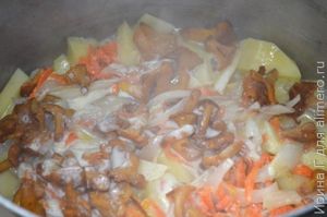картофель тушеный с лисичками рецепт