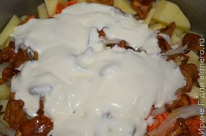 картофель тушеный с лисичками рецепт