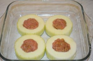 котлетки в кольцах кабачка