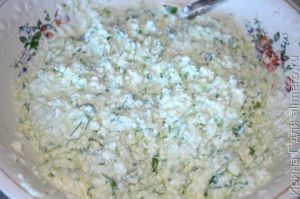 творог с огурцом и зеленью