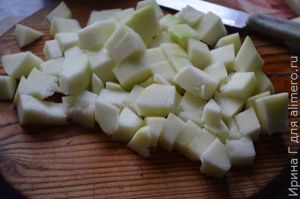 кабачок с рисом, овощами и куриным филе