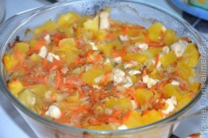 картошка с кабачком и курицей