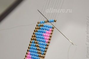 Браслет из бисера в технике ткачество