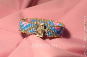 браслет из бисера в технике ткачество