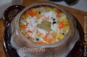 капуста с мясом тушеная в горшочке