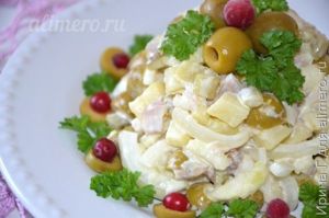 рыбный салат с оливками