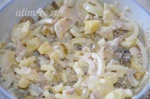 рыбный салат с оливками