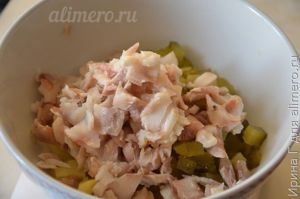 рыбный салат с оливками