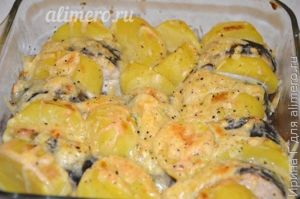 горбуша с картошкой в духовке