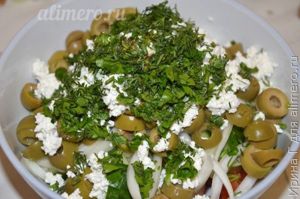 салат с оливками и творогом рецепт