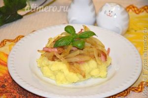 поджарка из лка и колбасы
