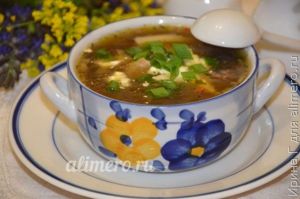 куриный суп-лапша с грибами