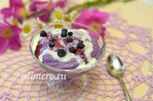 десерт из творога с черникой