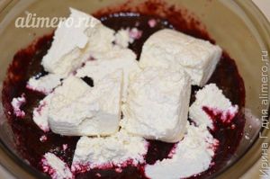 десерт из творога с черникой