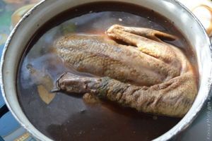 дикая утка с яблоками