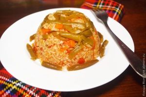 рис со спаржевой фасолью