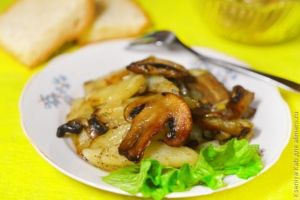 картошка с шампиньонами жареная