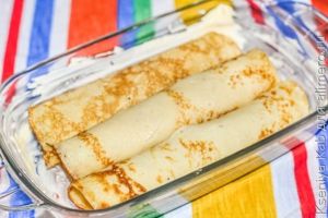 блины с фруктами