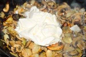 куриные сердечки с грибами