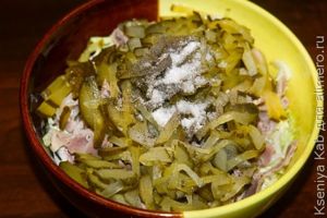 салат с куриными пупками