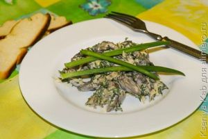 салат с куриными сердечками