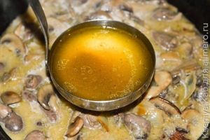 куриные сердечки с грибами