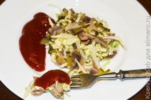 салат с куриными пупками