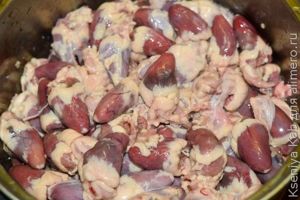 куриные сердечки с грибами