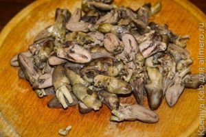 салат с куриными сердечками