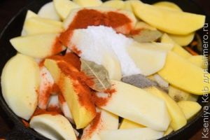 картофель с мясом в мультиварке