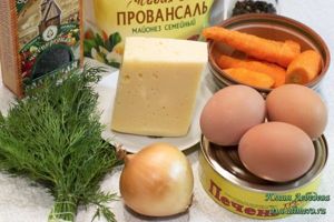 Салат с печенью трески Салат с печенью трески