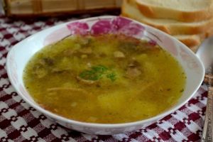 грибной суп с цельнозерновой вермишелью