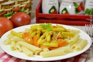 макароны с овощами