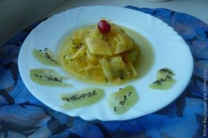 Десерт из тыквы с киви