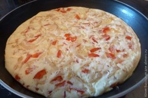 Омлет с пекинской капустой и болгарским перцем