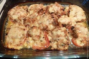 Помидорки с грибами и сыром