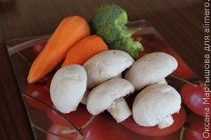 Грибы, запеченные с овощами