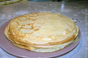 блины с мясом